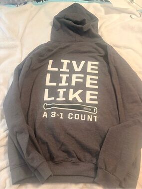Baseballism  Charcoal Gray Graphic Hoodie - "Live Life Like"